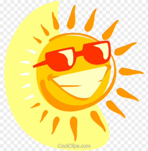smiling sun with sunglasses royalty free vector clip PNG Graphic with Isolated Design