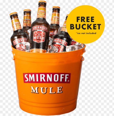 smirnoff mule 330ml 18 pack with free bucket - smirnoff cocktails PNG file without watermark