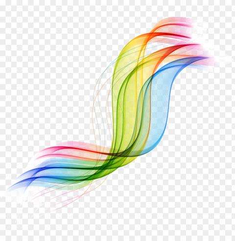 smooth rainbow colors striped curved lines Isolated Artwork in HighResolution PNG