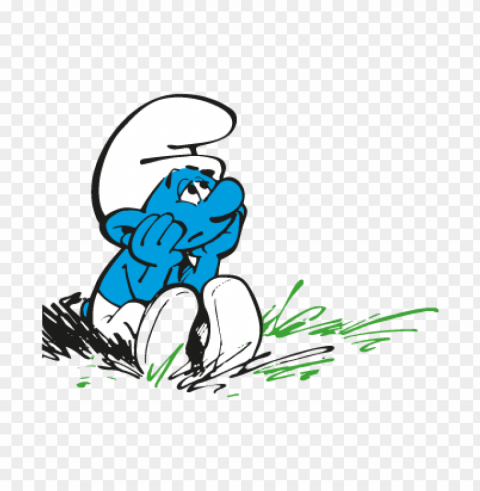 smurf wandering vector logo download free Isolated Design on Clear Transparent PNG