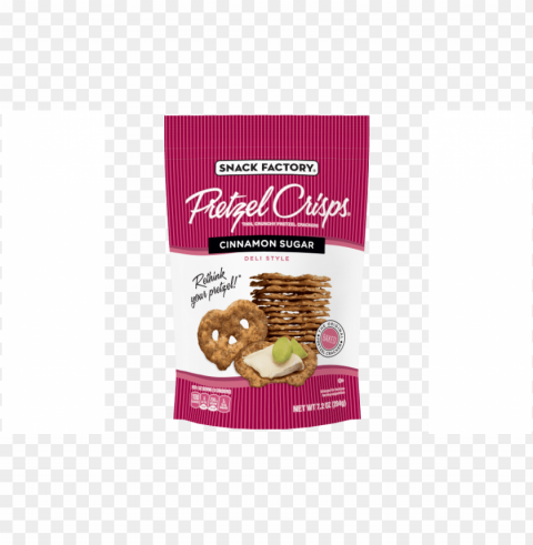 snack factory cinnamon sugar pretzel crisps PNG transparency images
