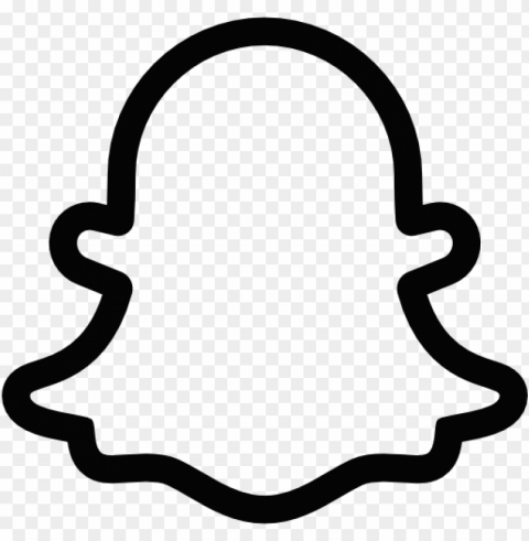 snapchat ghost logo black and white Isolated Design Element in Clear Transparent PNG