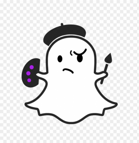 snapchat painter ghost Isolated Design Element on PNG