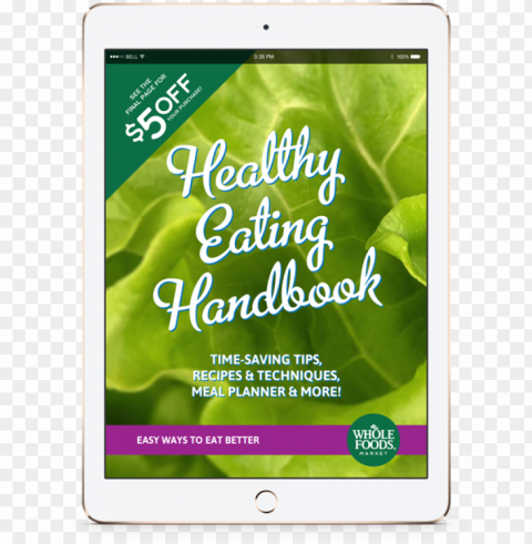 snfc wholefoods healthy eating guide ipad x1 Isolated Subject on HighQuality PNG