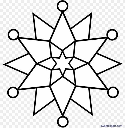 snowflake lineart clip art - simple snowflakes colouring pages PNG Image Isolated with Transparency