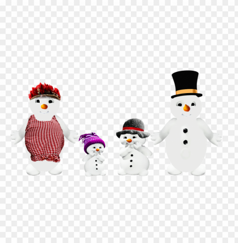 snowman family Clear PNG pictures assortment