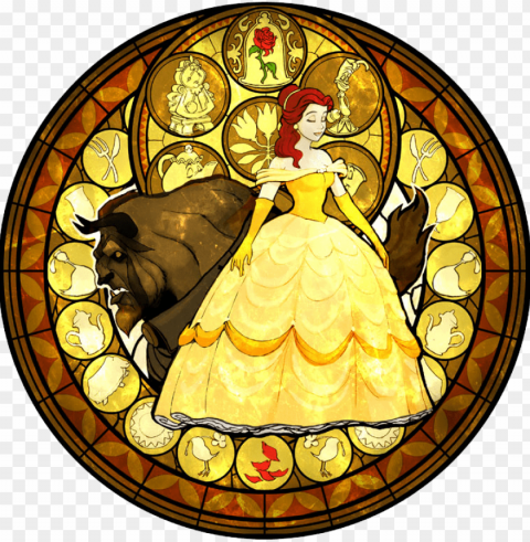 so far three disney princesses have been confirmed - beauty and the beast kingdom hearts stained glass Transparent PNG images database