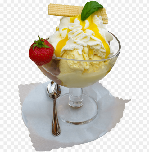 so that's how it became creamy and dreamy - fruit sundae Transparent PNG Isolated Object Design