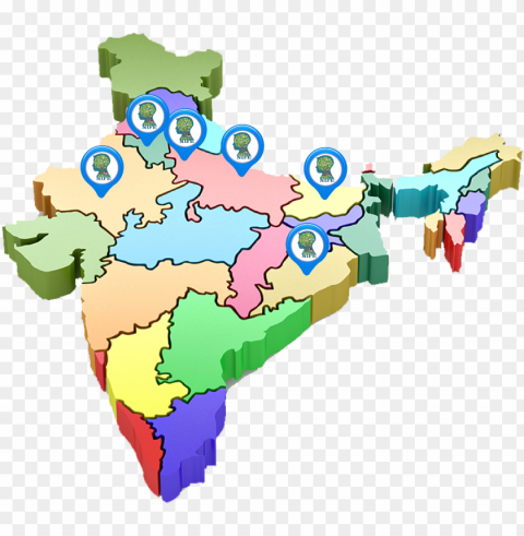 so we are open to give our franchises to interested - 3d map of india Clear Background Isolated PNG Illustration