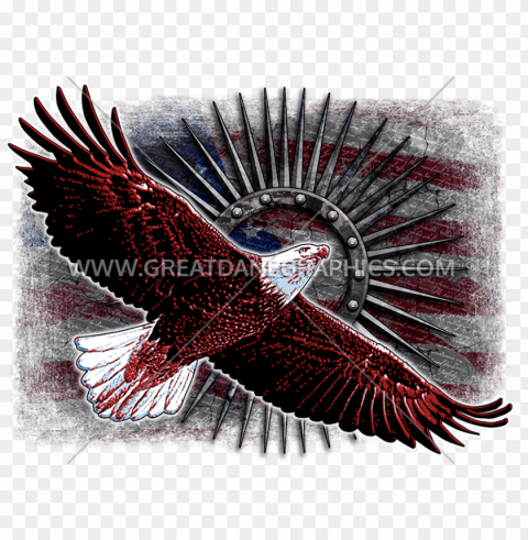 soaring metal eagle american flag baseball sleeve shirt Clear background PNG images comprehensive package