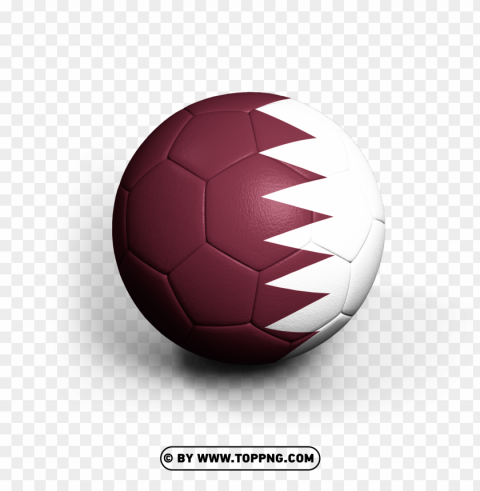 soccer ball qatar flag on ball realistic 3d HighQuality PNG Isolated Illustration
