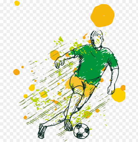 soccer game background with player free vector - football Transparent PNG image