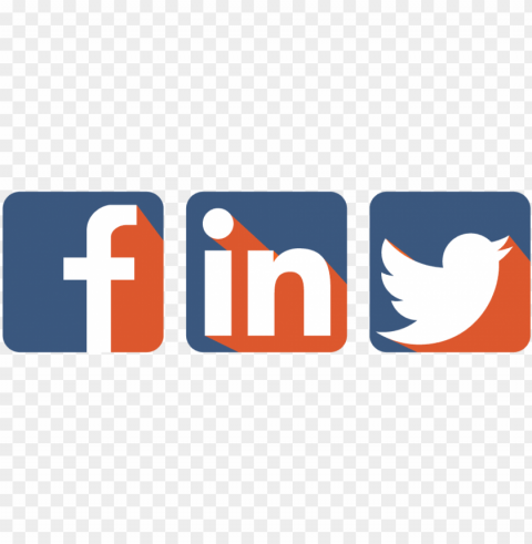 social media - facebook twitter linkedin icons Isolated Artwork on Clear Transparent PNG