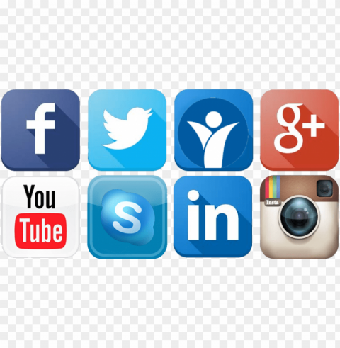 social media icon - all social media signs Isolated Object with Transparent Background in PNG