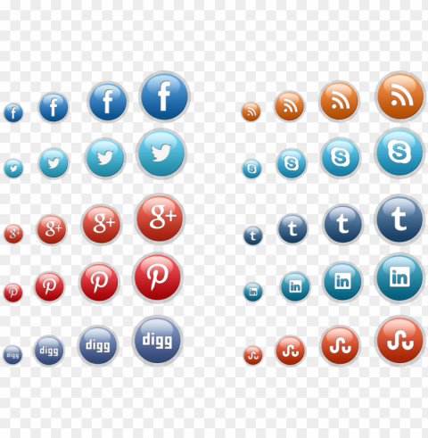 social media icon buttons - 3d icons social media Transparent Background PNG Isolated Character