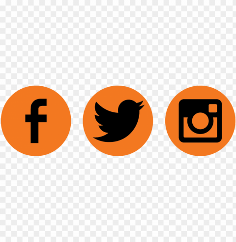 Social Media Icons Black And Orange No-background PNGs