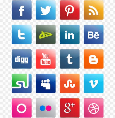 social media icons - media social retro icon Isolated Item in HighQuality Transparent PNG