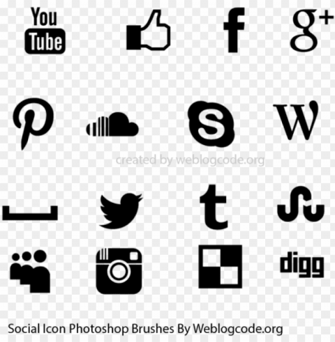 social media icons photoshop brushes - photoshop social media icon brush Transparent picture PNG