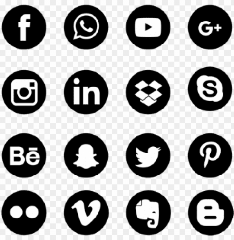 social media icons set network background - social media icon vector PNG images with clear alpha channel broad assortment
