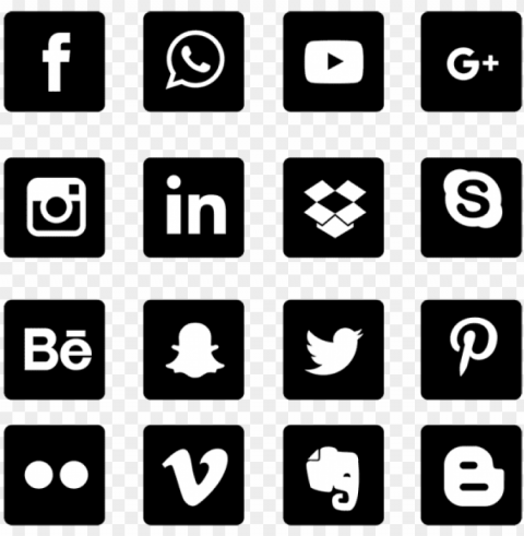 social media icons set network background - white social media icons background free PNG images with transparent canvas