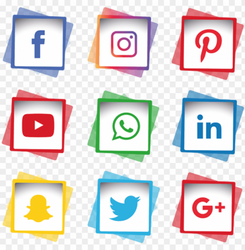 social media icons set social media icon and - social media logo white PNG transparent designs for projects