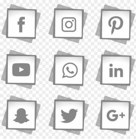 social media icons set social media icon and - social media logo white PNG transparent graphic