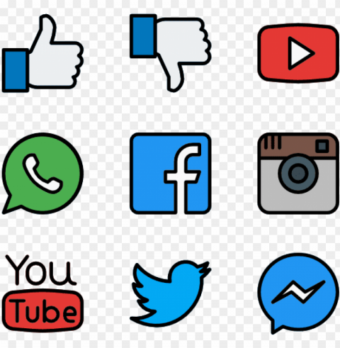 Social Media Icons - Web Design PNG Pictures With No Background