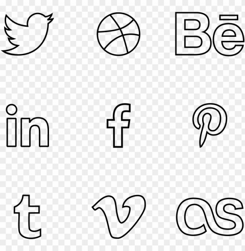 social media line icons Isolated Design Element in HighQuality Transparent PNG PNG transparent with Clear Background ID 1f05cd77