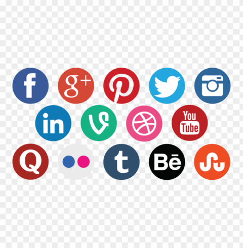 social media logos Transparent Background PNG Isolated Pattern