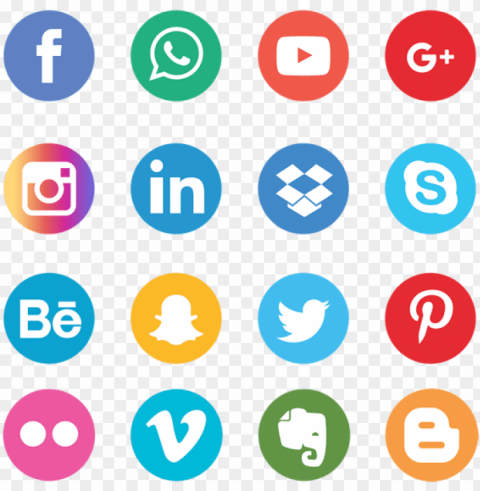 social media logos no background - social media icon vector PNG Image with Isolated Subject