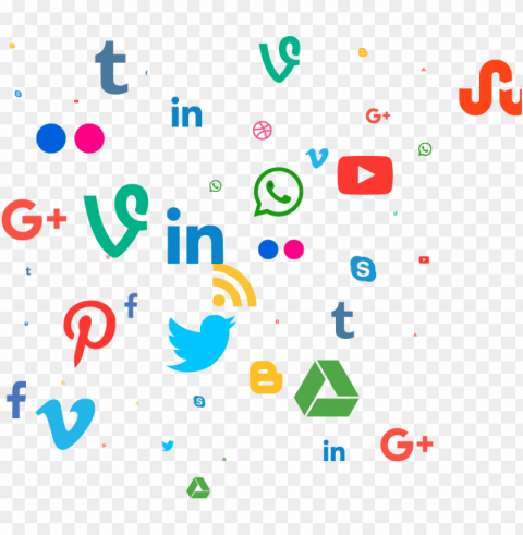 social media marketing - social media pattern PNG Image with Transparent Isolation