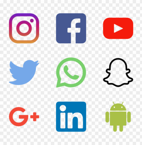 social media vector PNG graphics with clear alpha channel selection