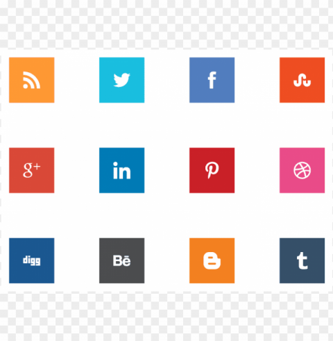 social s flat PNG files with transparent backdrop