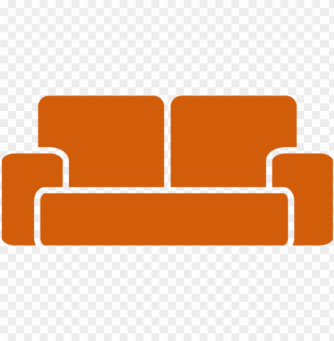sofa orange - sofa Transparent Background PNG Isolated Icon