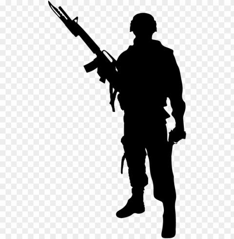 soldier silhouette Clear Background Isolated PNG Graphic