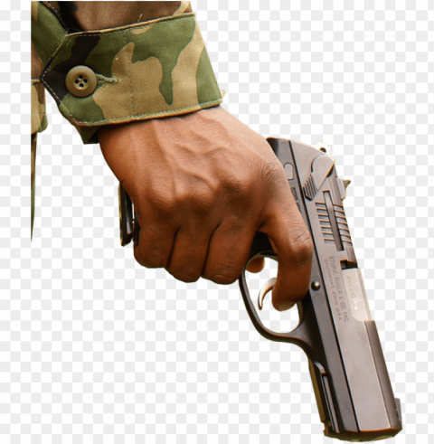 soldiers gun - gun with hand Isolated Design Element in HighQuality Transparent PNG
