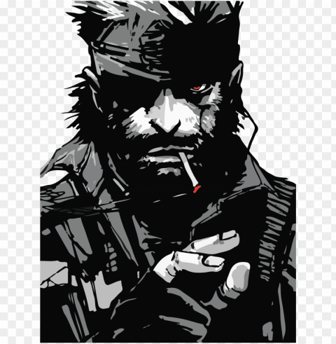 solid snake 2 72-01 - metal gear solid big boss art ClearCut Background Isolated PNG Graphic Element
