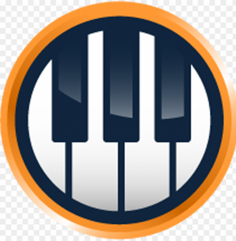 song list - piano logo orange PNG images with clear cutout