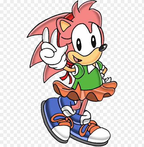 sonic amy rose classic Isolated Element with Clear PNG Background