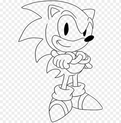 sonic is being issued a thumbs up the hand coloring - sonic coloring book pages PNG Isolated Illustration with Clarity