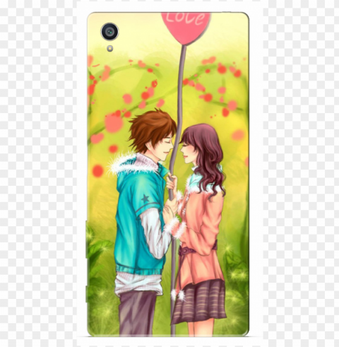 sony xperia m4 love couple designer 3d printed mobile - romantic cartoon pic love couple Transparent PNG images complete package