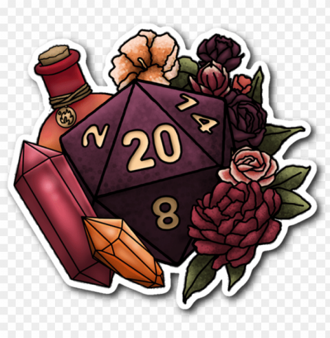 sorcerer d20 die-cut sticker - d&d dm inspiration stickers Transparent PNG Object Isolation