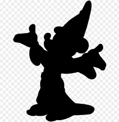 sorcerer mickey mouse - disney character silhouettes Isolated Item on HighResolution Transparent PNG