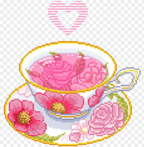 sort of a love tea potion i guess please don't delete - pixel teacu Transparent PNG Isolated Design Element