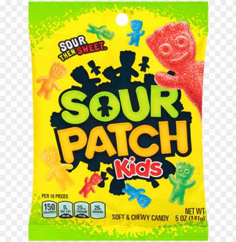 sour patch kids soft & chewy candy - sour patch kids candy- 4 oz Isolated PNG Object with Clear Background