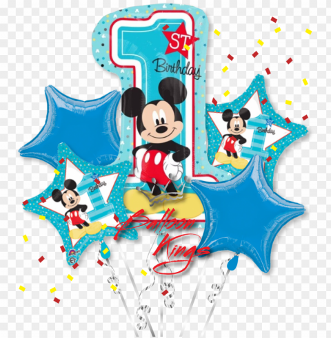 source - cdn7 - bigcommerce - com - report - mickey - mickey mouse first birthday balloo Transparent Background PNG Isolated Illustration