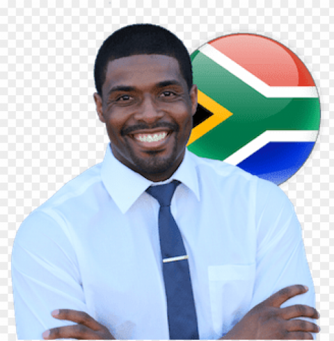 south african man and flag - businessperso Transparent background PNG images selection