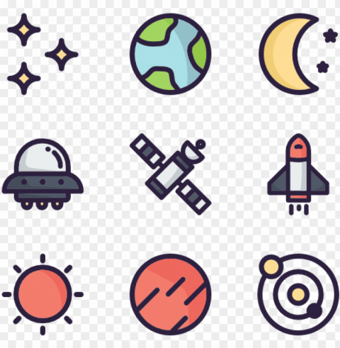 space icon set - space icon PNG free transparent