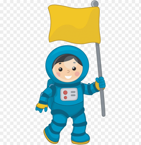 space suit clip art - astronaut with flag clipart Clear Background PNG Isolated Design Element