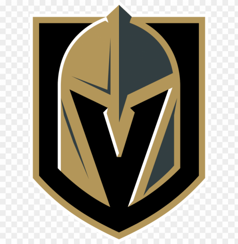 spartan helmet instead of a knight's helmet - las vegas golden knights logo PNG Image Isolated with Clear Background